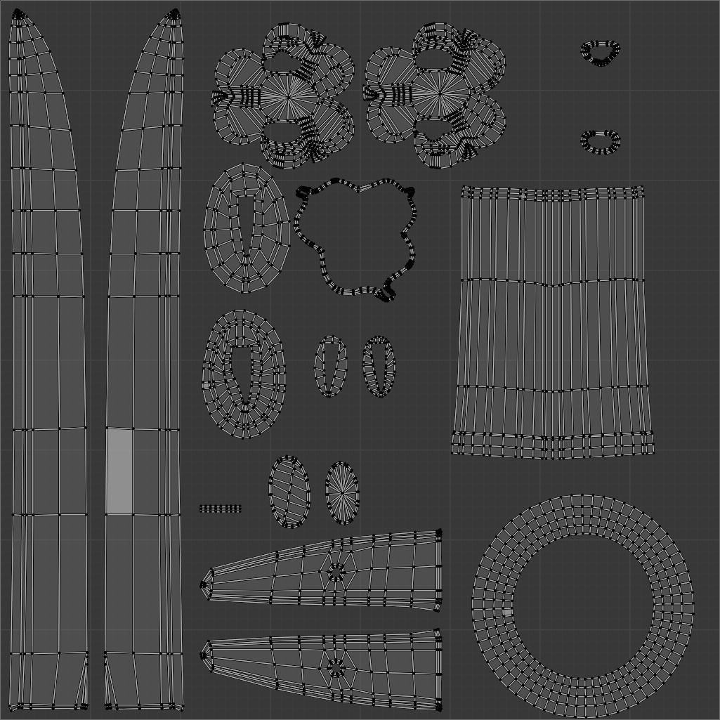 Tokugawa Tanto - A Japanese Dagger Low-poly 3D model_19