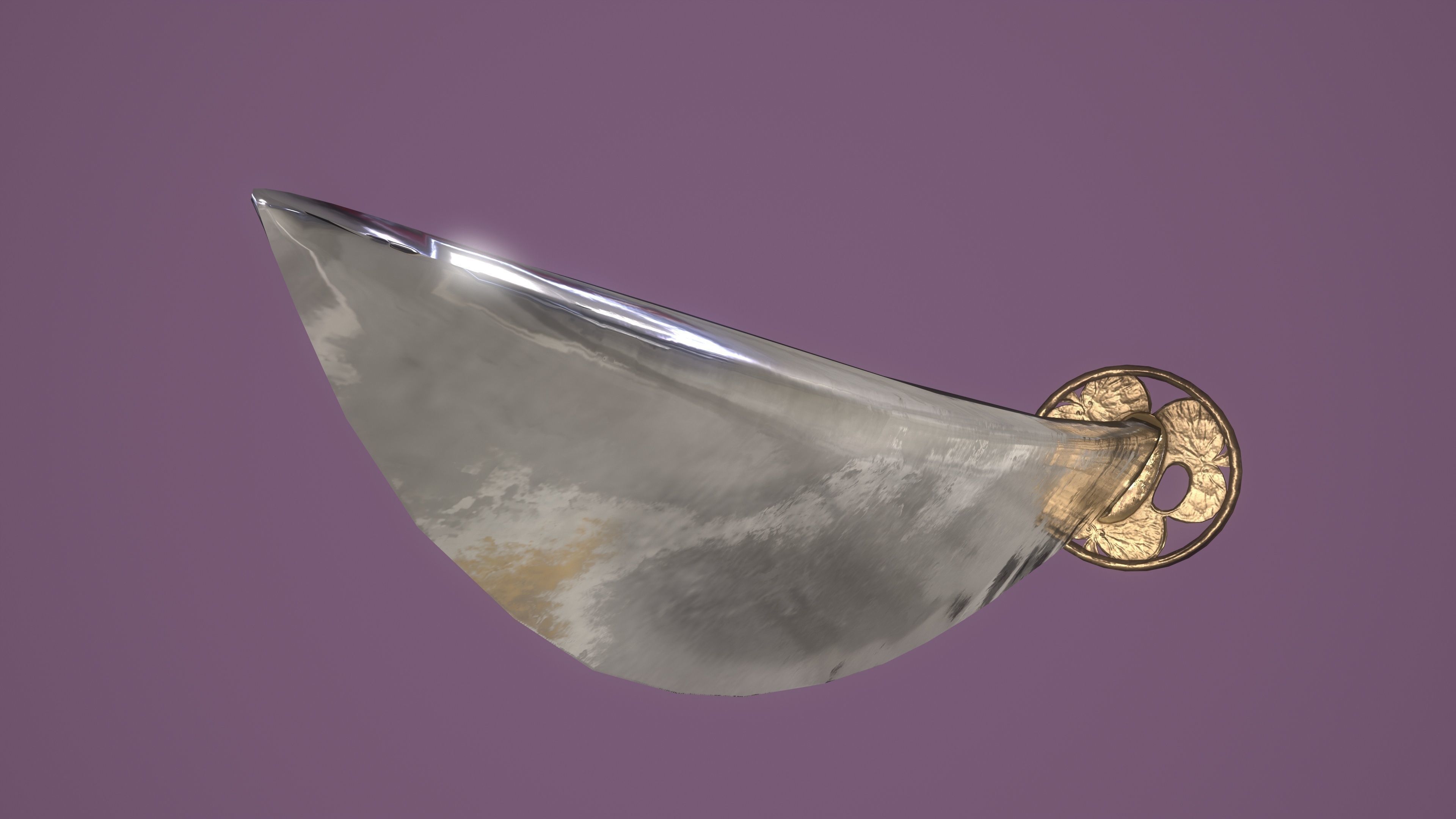 Tokugawa Tanto - A Japanese Dagger Low-poly 3D model_11