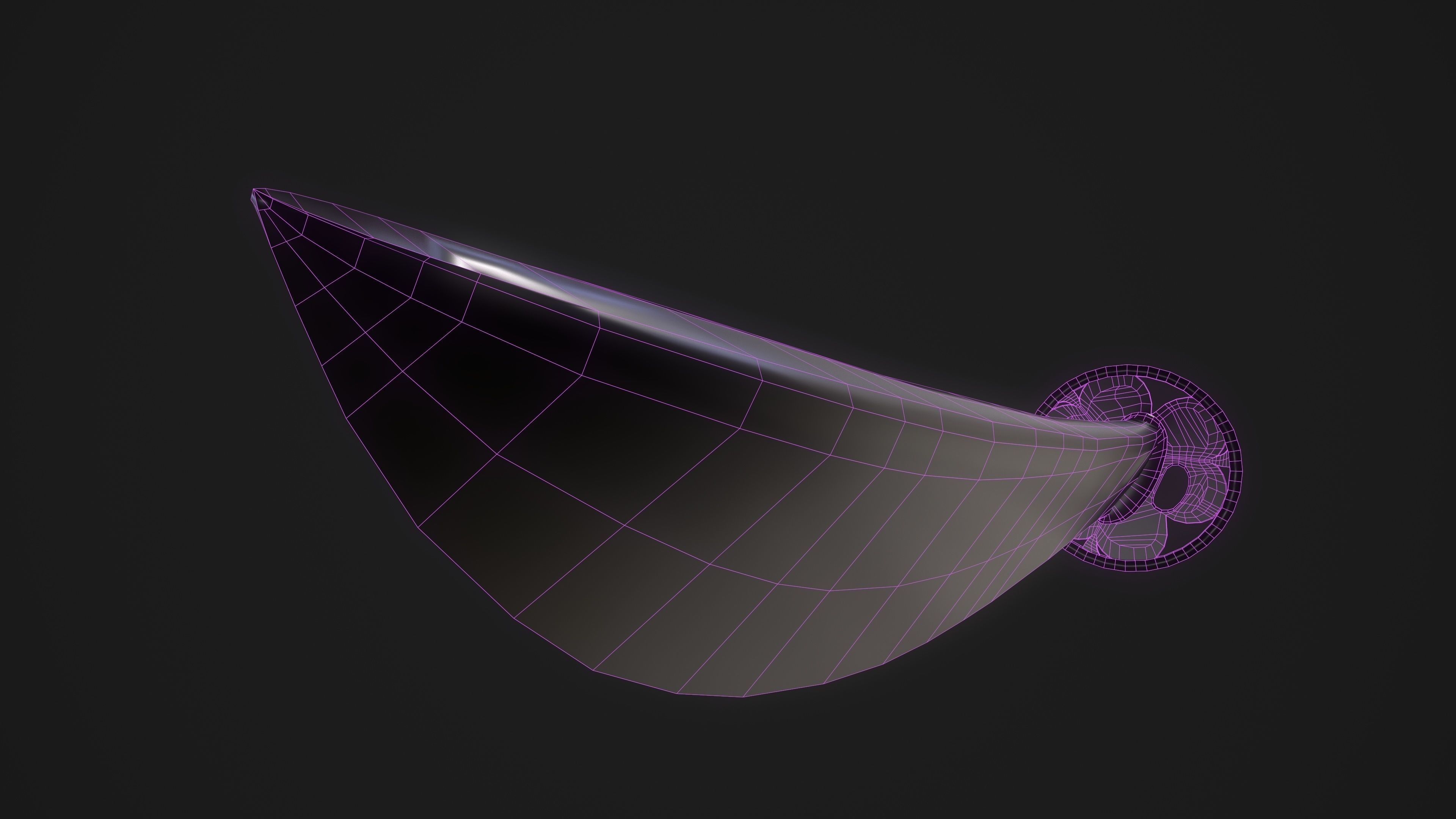 Tokugawa Tanto - A Japanese Dagger Low-poly 3D model_18