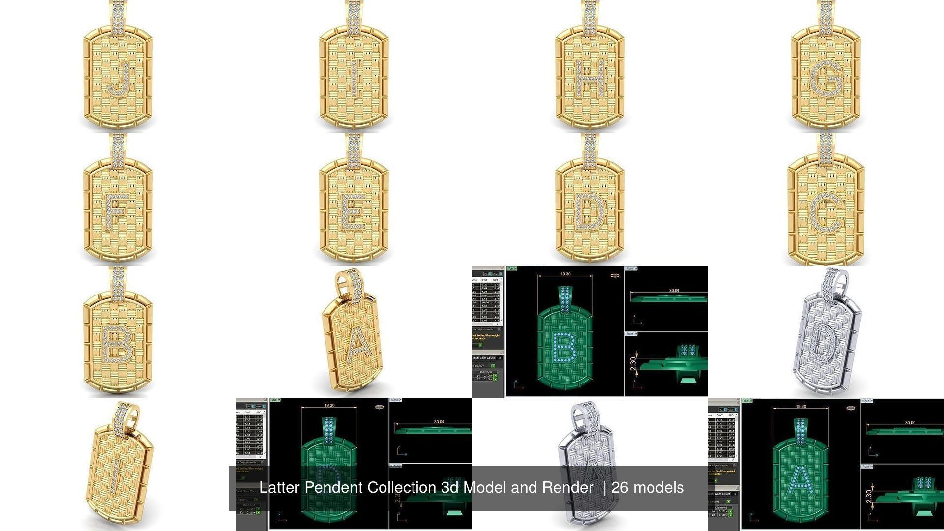 Latter Pendent Collection 3d Model and Render _2