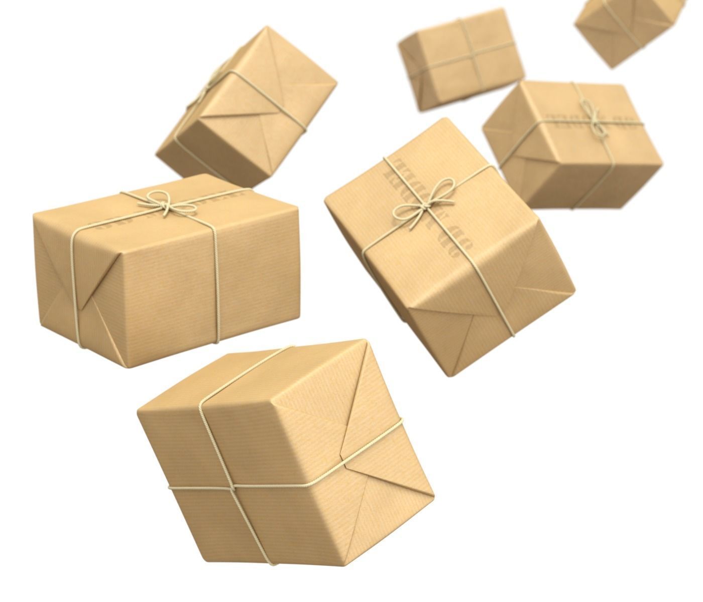 Warehouse Trolley With Wrapped Parcel 3D model_11