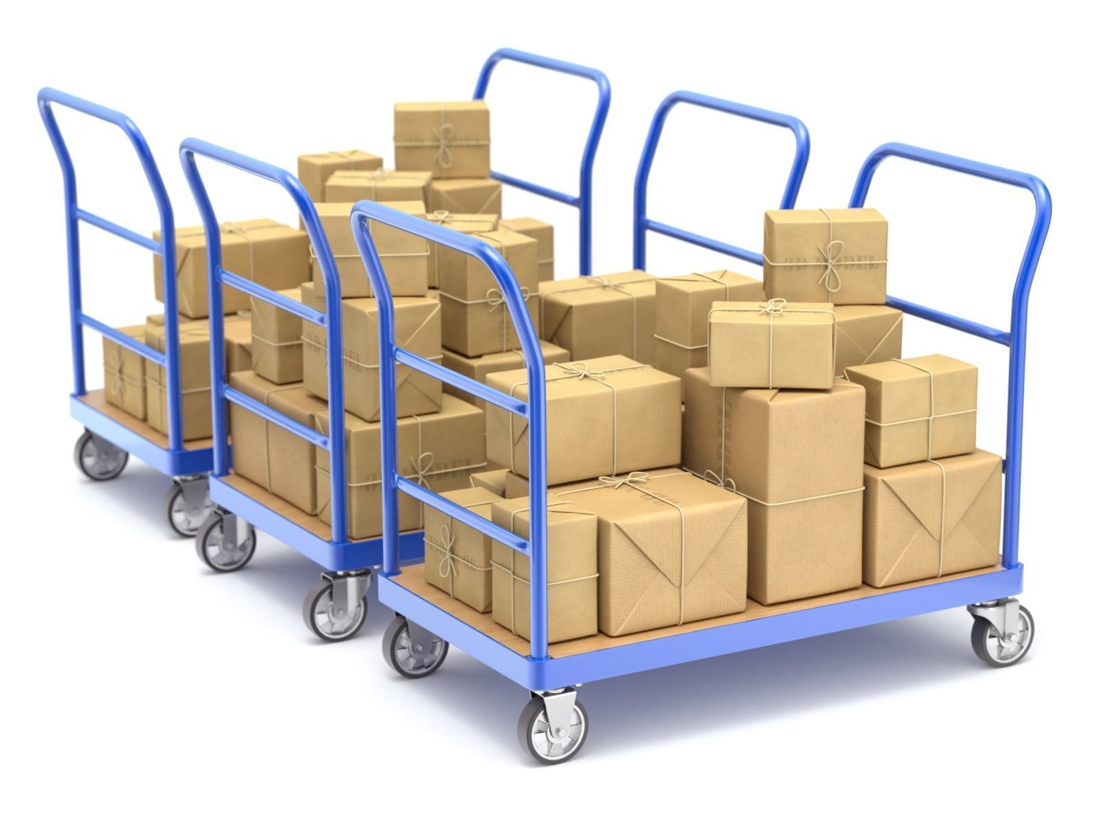 Warehouse Trolley With Wrapped Parcel 3D model_6