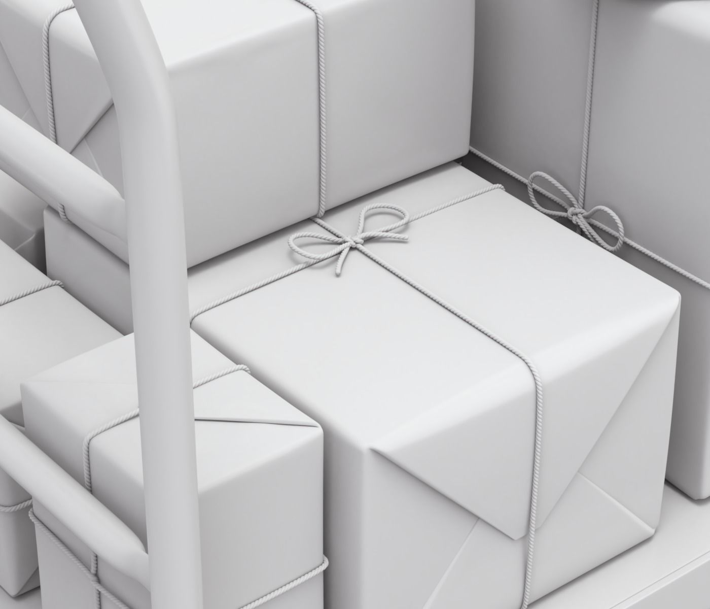 Warehouse Trolley With Wrapped Parcel 3D model_14