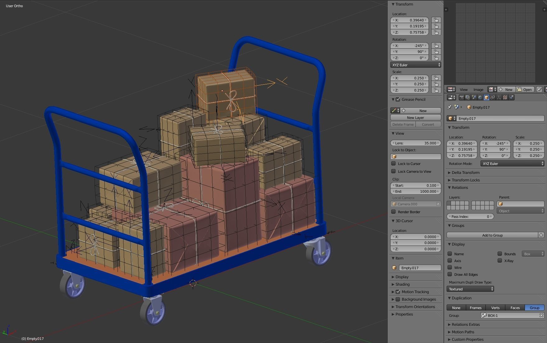 Warehouse Trolley With Wrapped Parcel 3D model_19