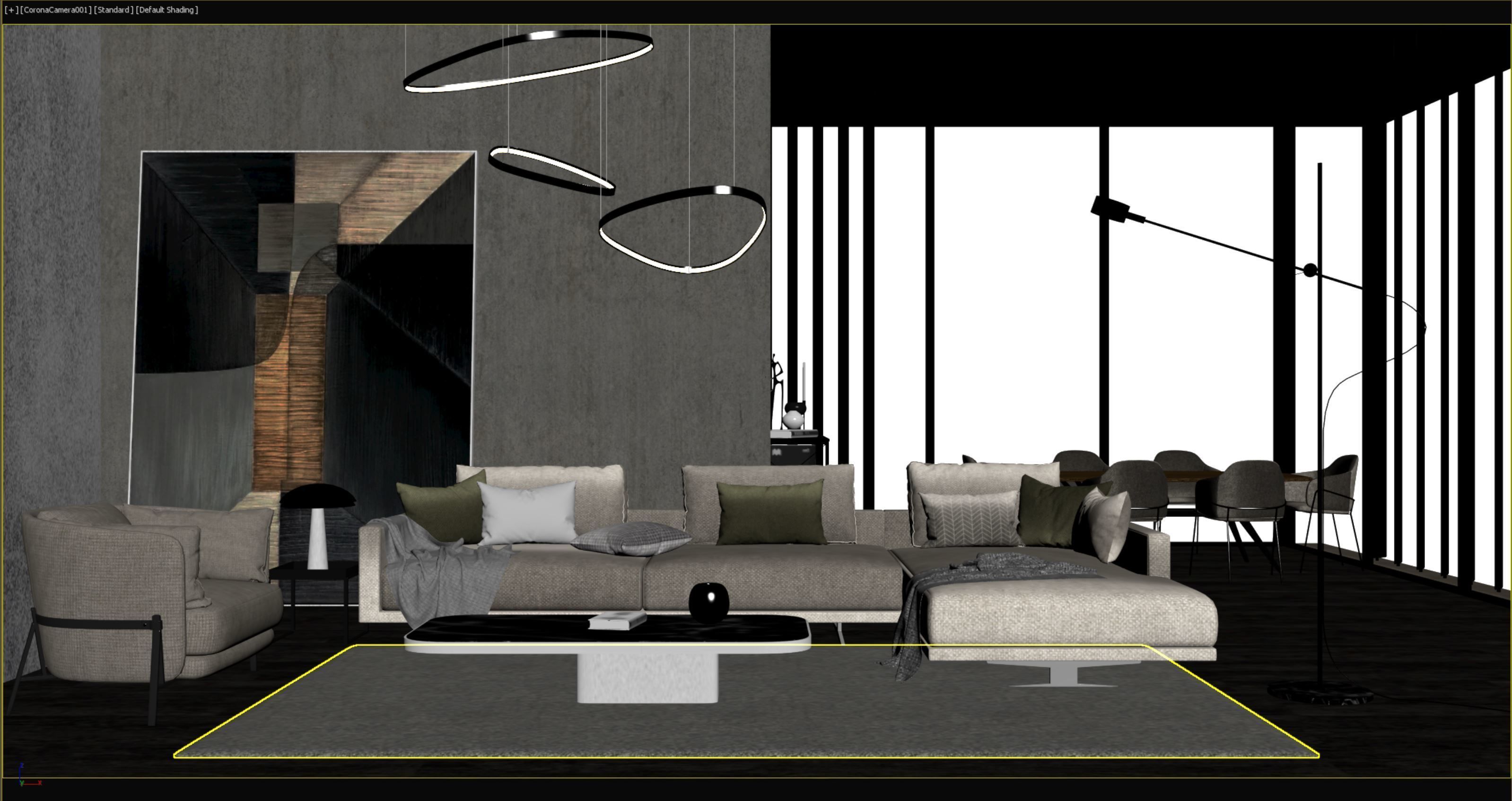 Interior scene living room 09 3D model_7