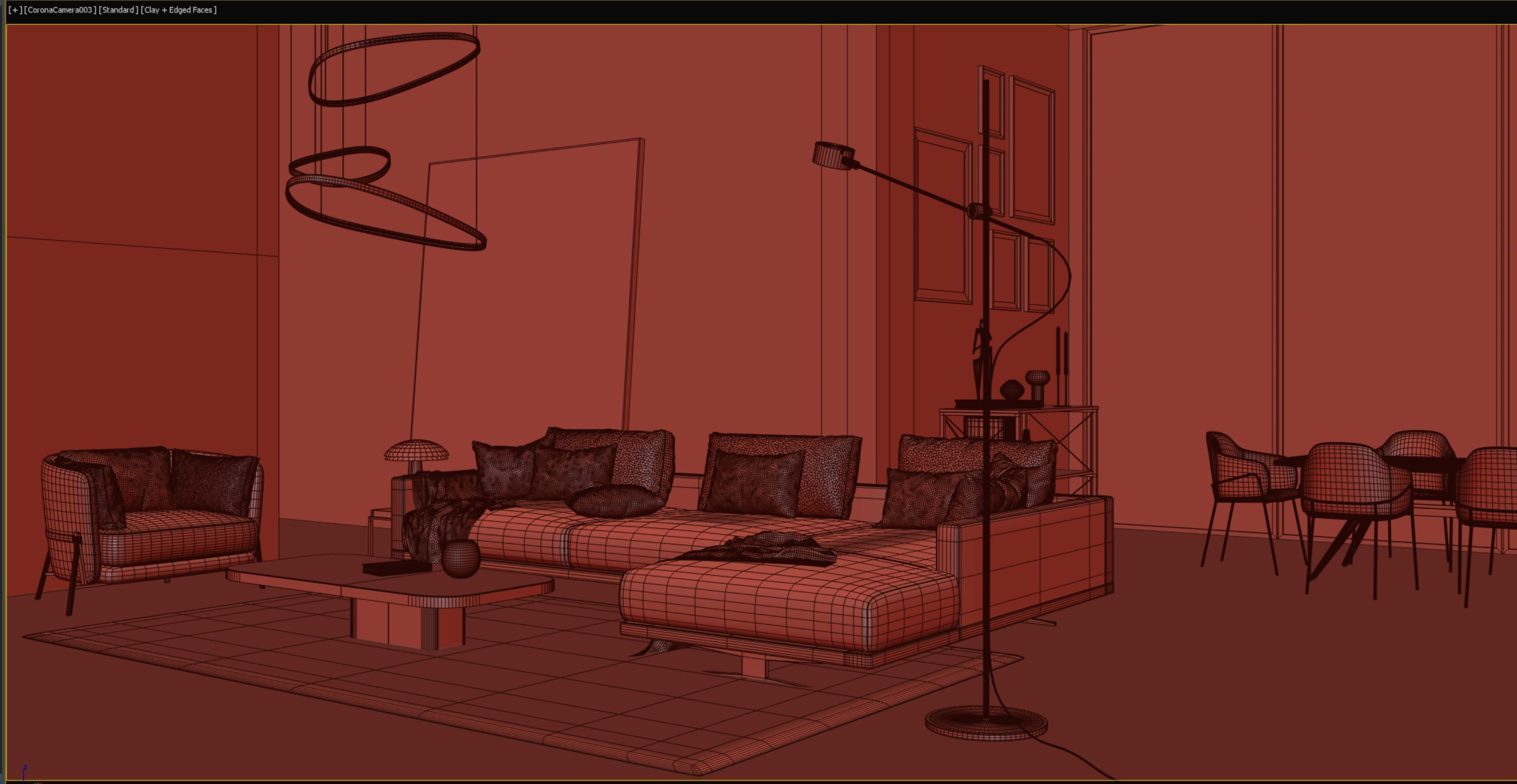 Interior scene living room 09 3D model_9