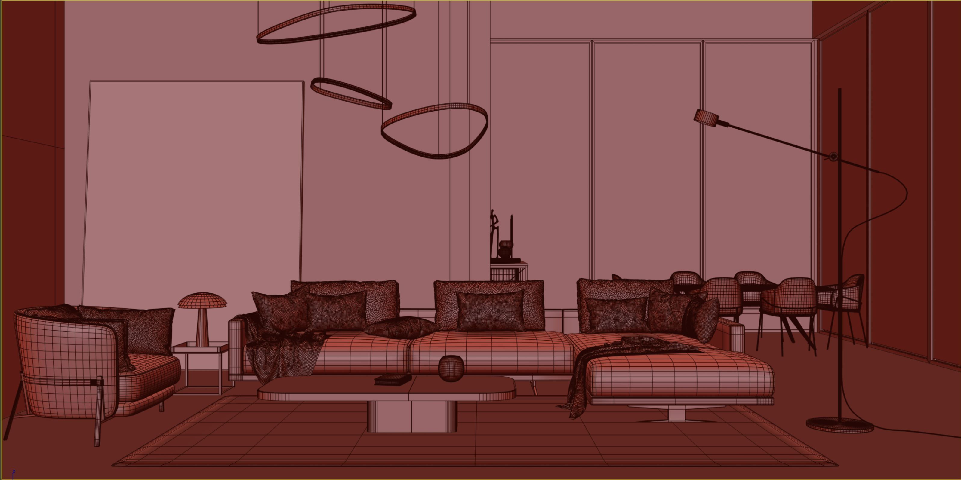 Interior scene living room 09 3D model_8