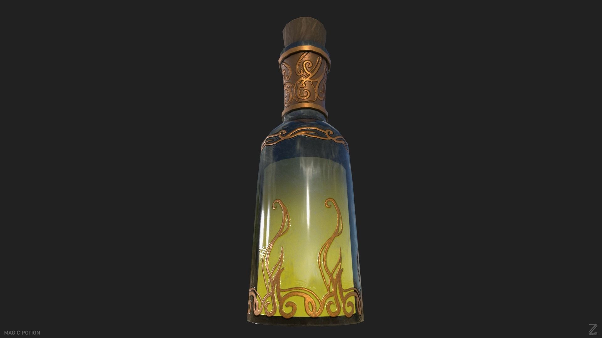 Magic potion Low-poly 3D model_6