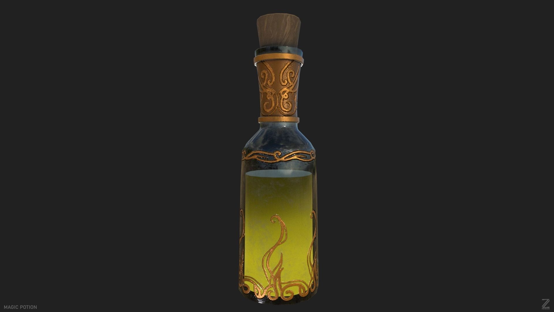 Magic potion Low-poly 3D model_8
