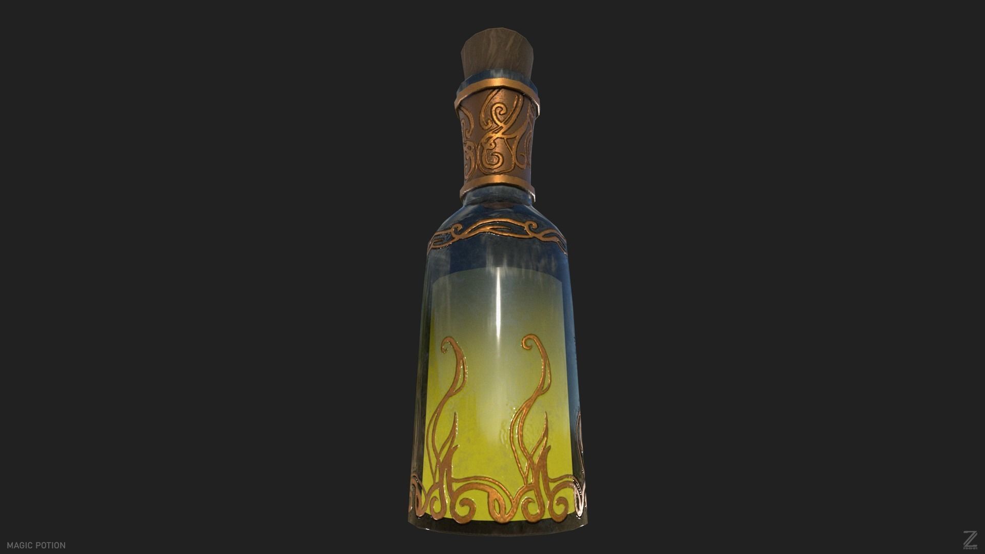 Magic potion Low-poly 3D model_4