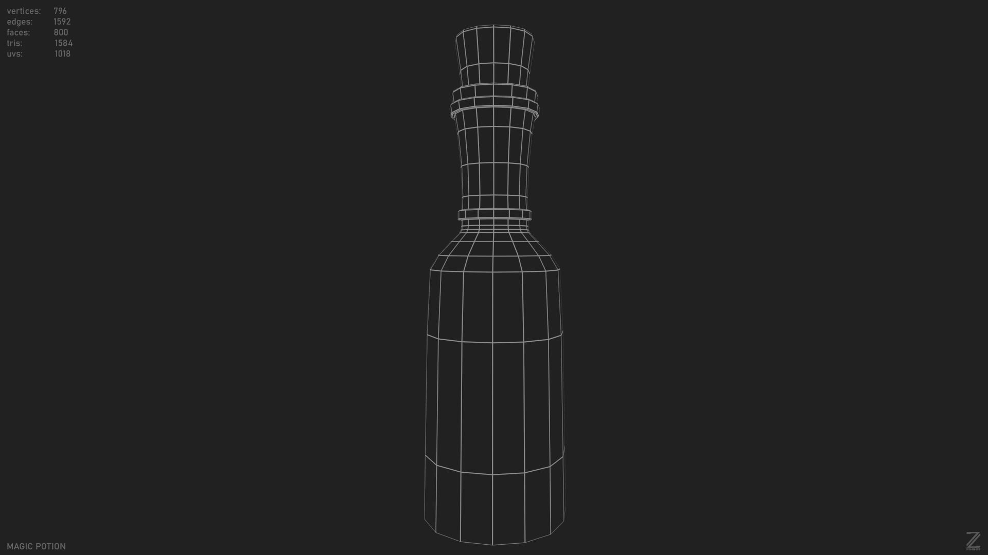 Magic potion Low-poly 3D model_2