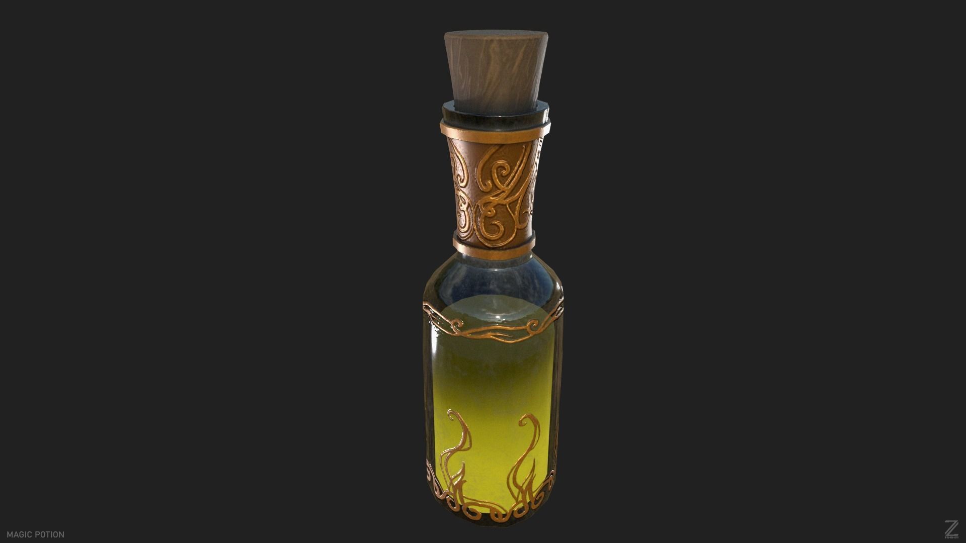 Magic potion Low-poly 3D model_3