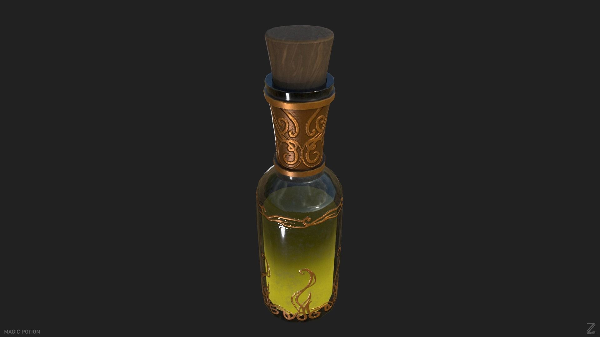 Magic potion Low-poly 3D model_7