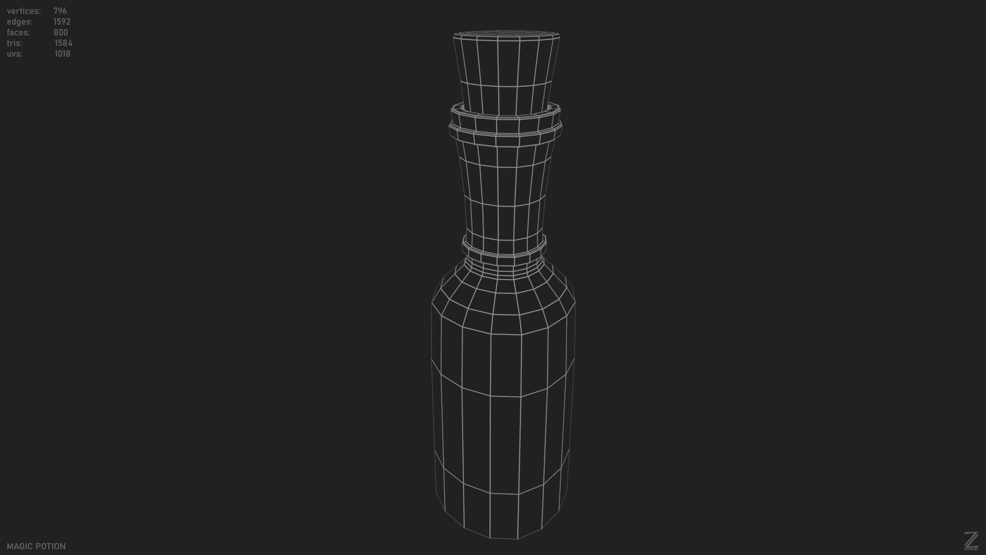 Magic potion Low-poly 3D model_9