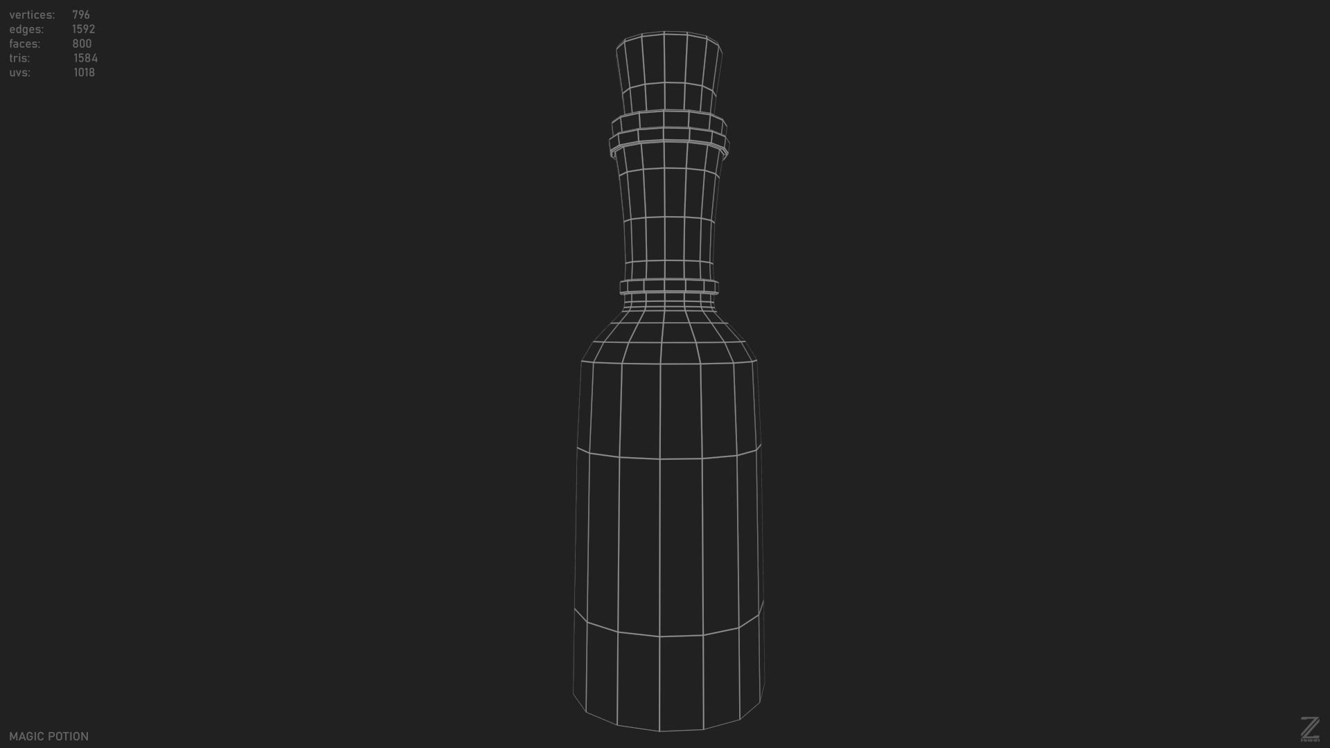 Magic potion Low-poly 3D model_14