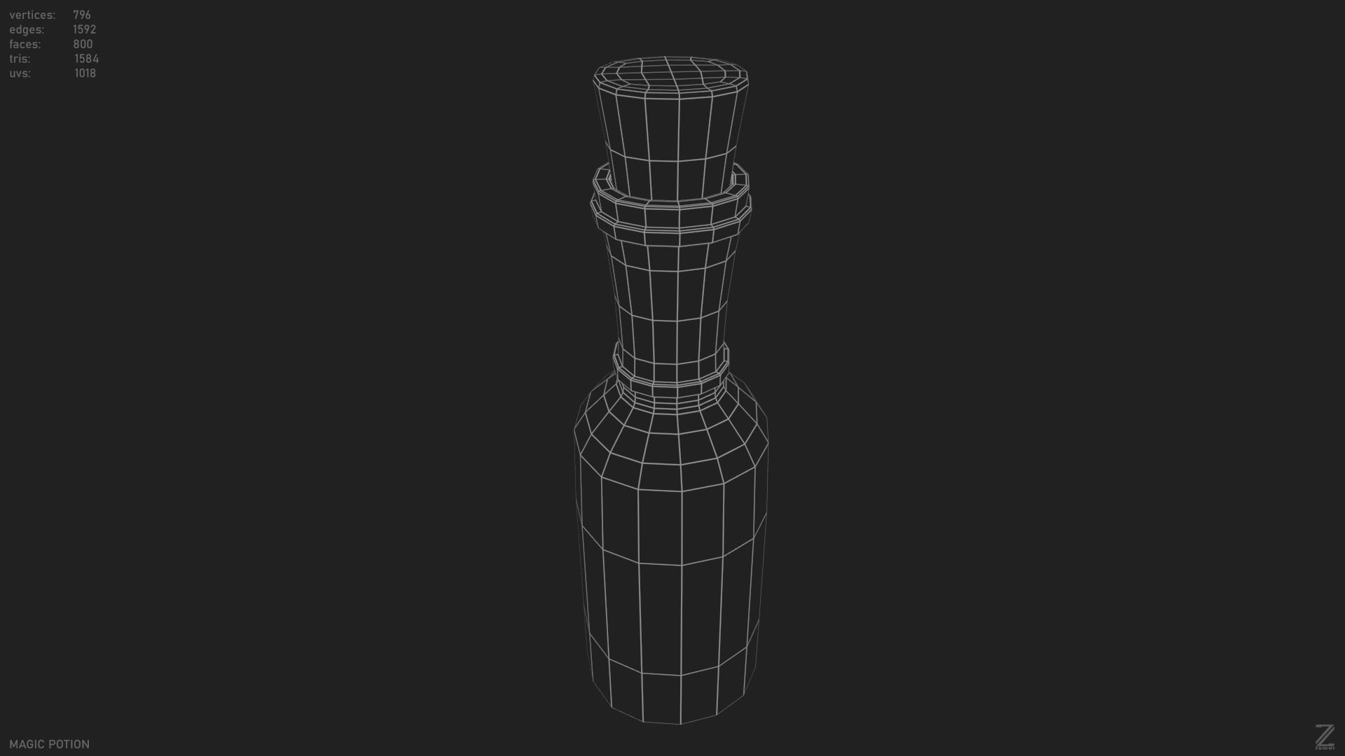 Magic potion Low-poly 3D model_13