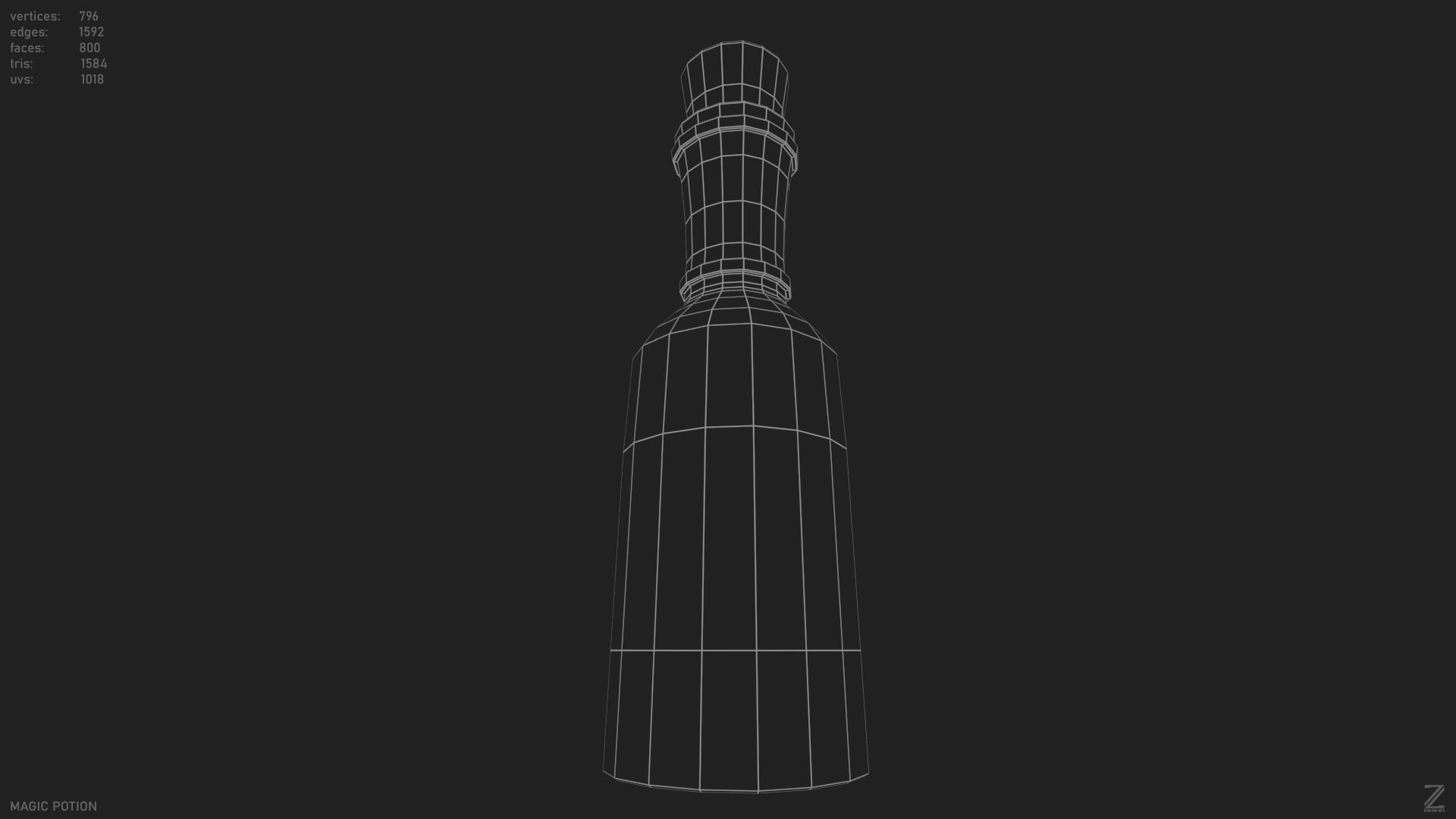 Magic potion Low-poly 3D model_10