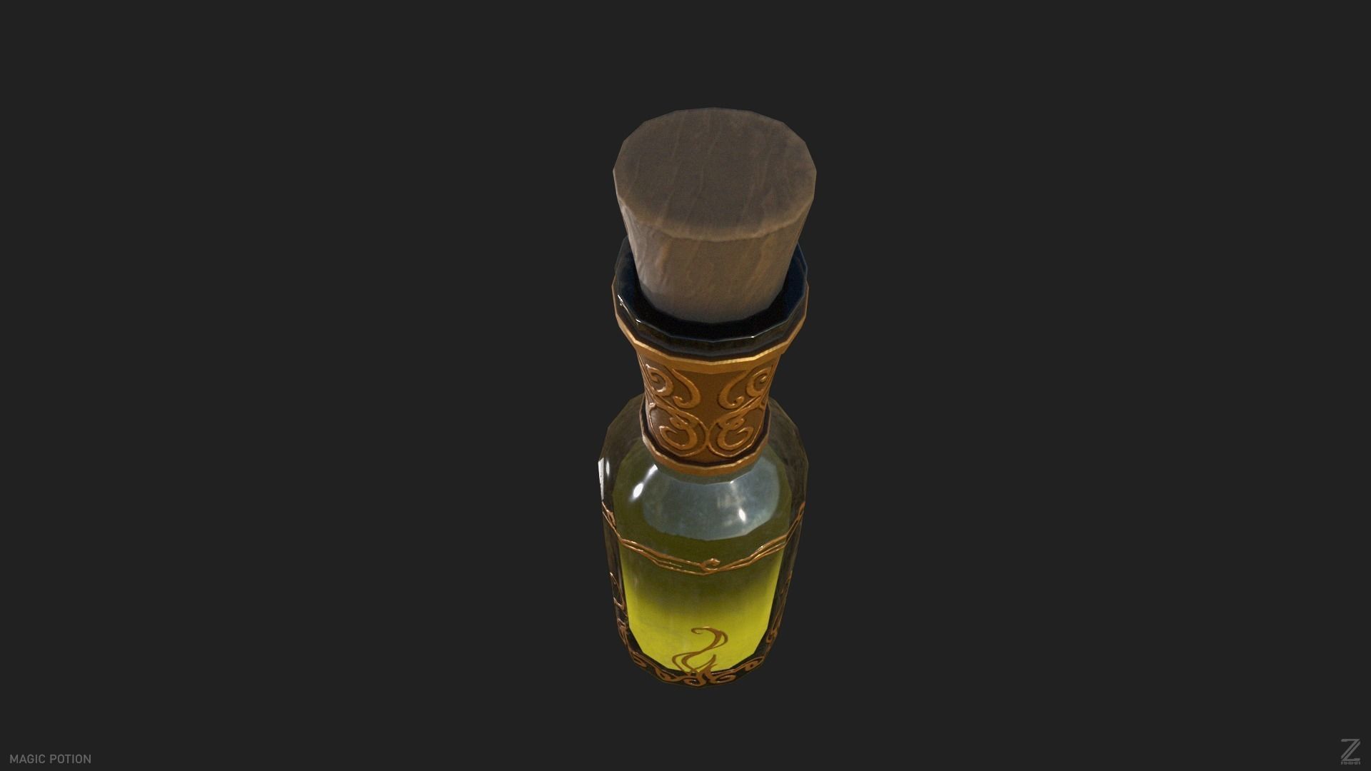 Magic potion Low-poly 3D model_5