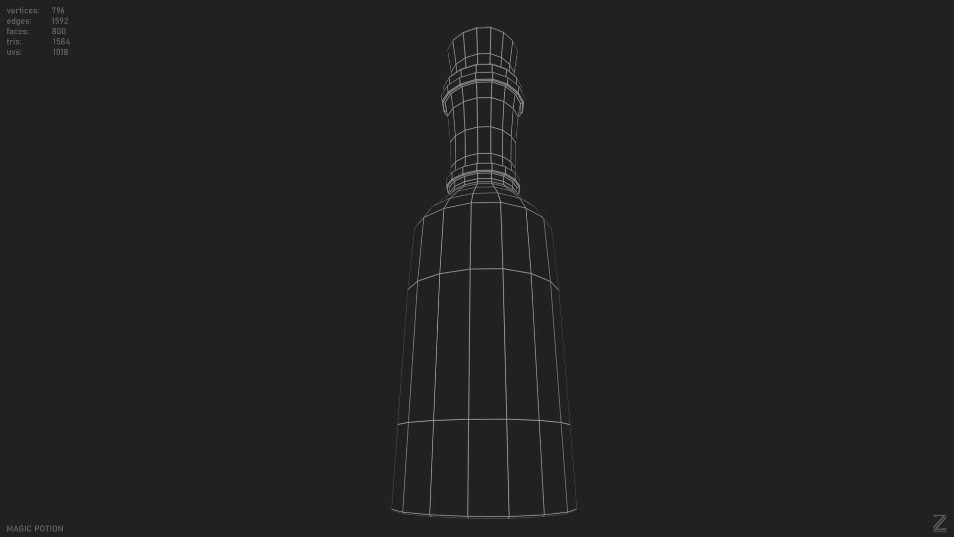 Magic potion Low-poly 3D model_12