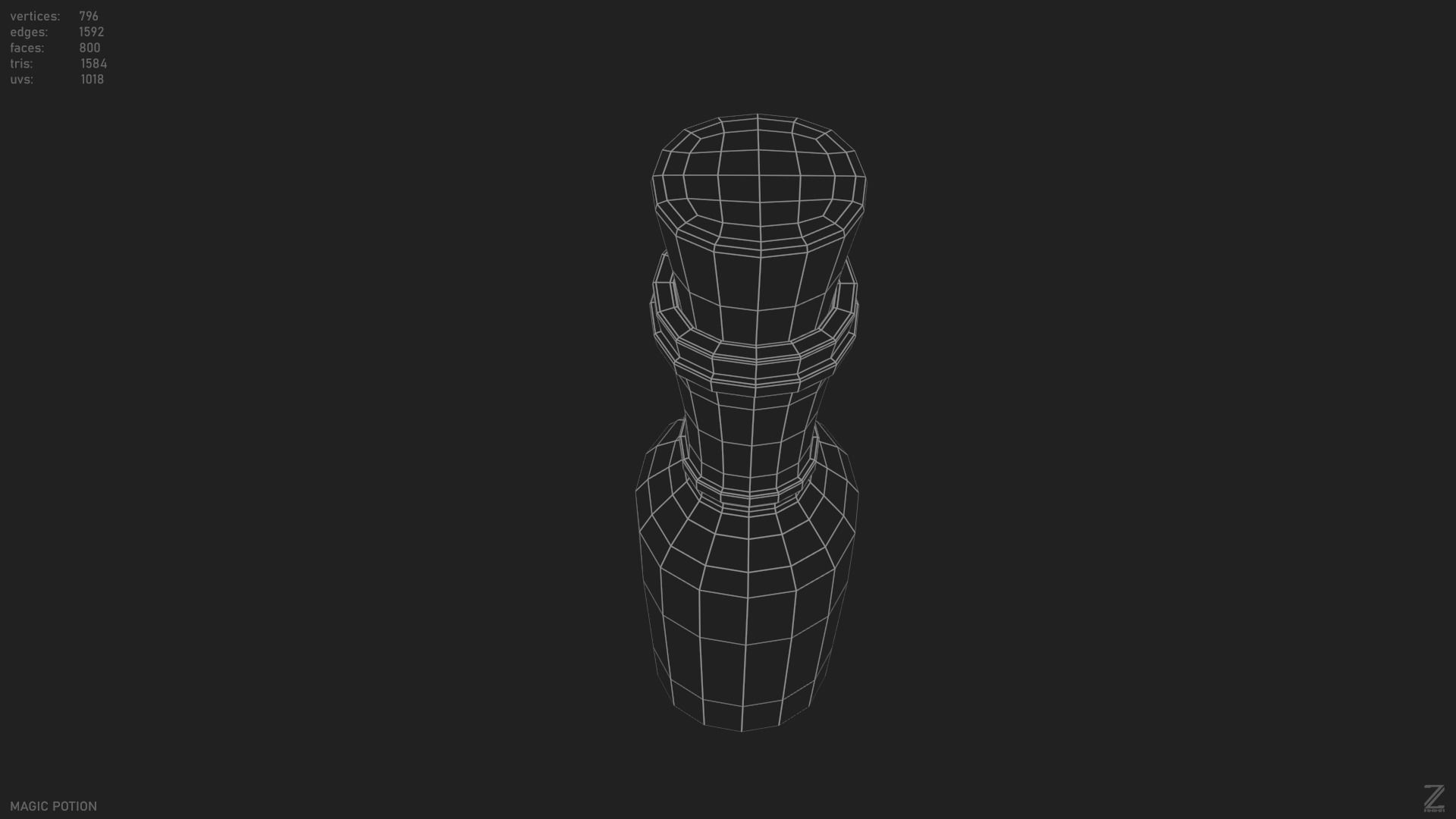 Magic potion Low-poly 3D model_11