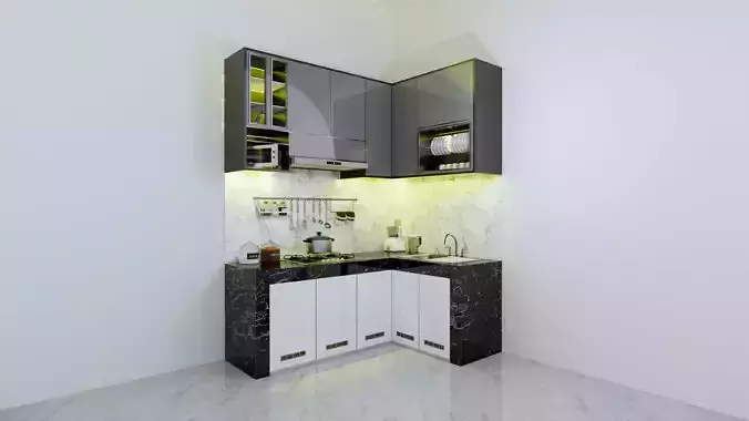 Design 3d Kitchen 3d sketch up software plus enscape plugin 