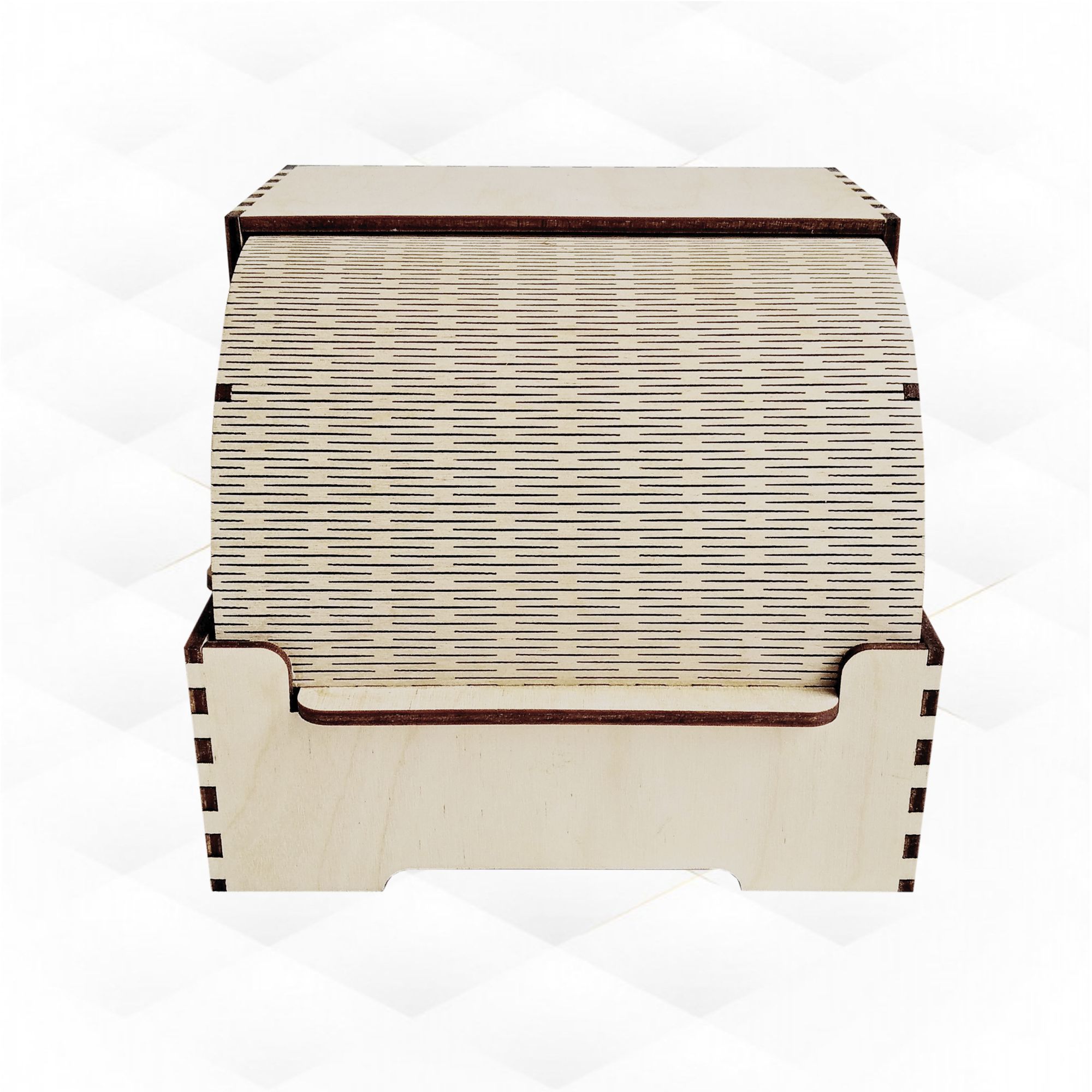 Gift jewelry box with slider lid svg dxf design for laser cut 3D print model_4