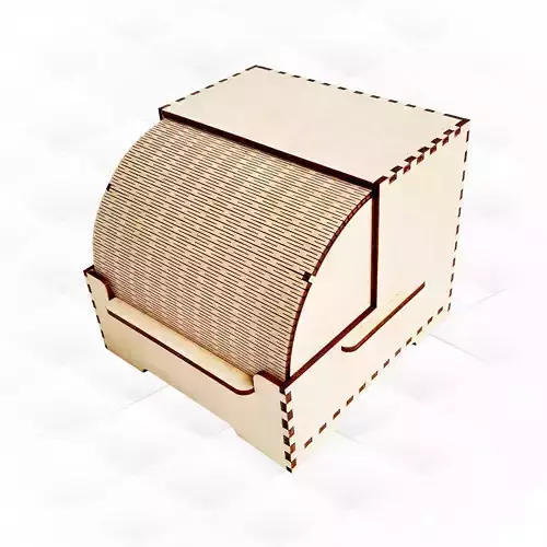 Gift jewelry box with slider lid svg dxf design for laser cut 3D print model