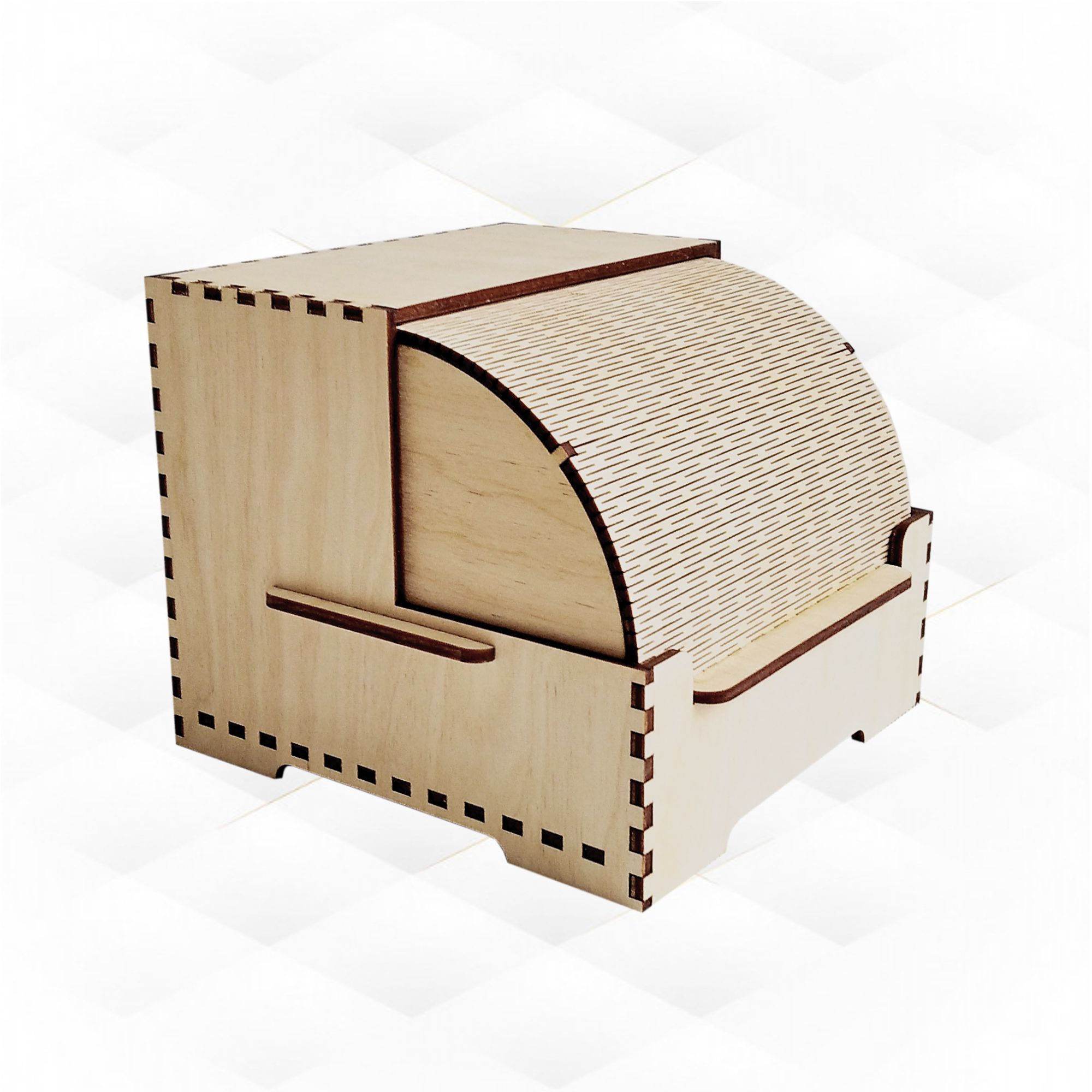 Gift jewelry box with slider lid svg dxf design for laser cut 3D print model_3