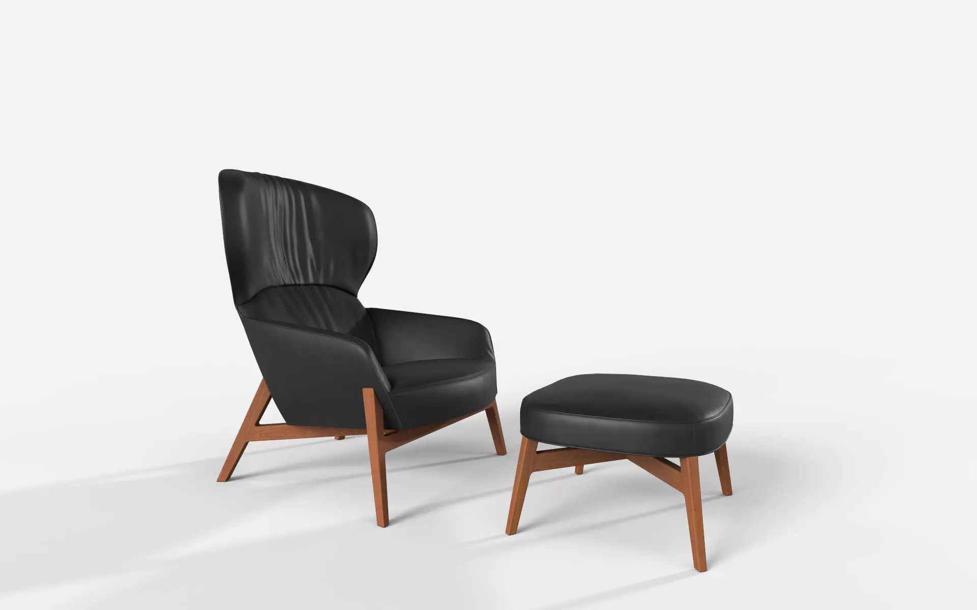 Arflex Giulio Armchair and ottoman Low-poly 3D model
