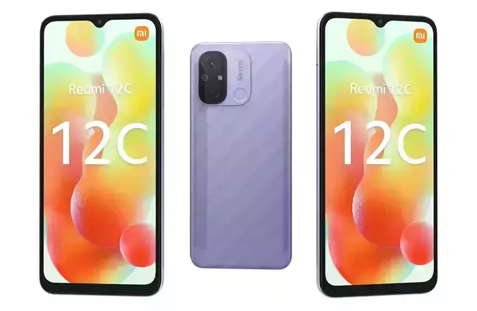 Xiaomi Redmi 12C Violet Low-poly 3D model