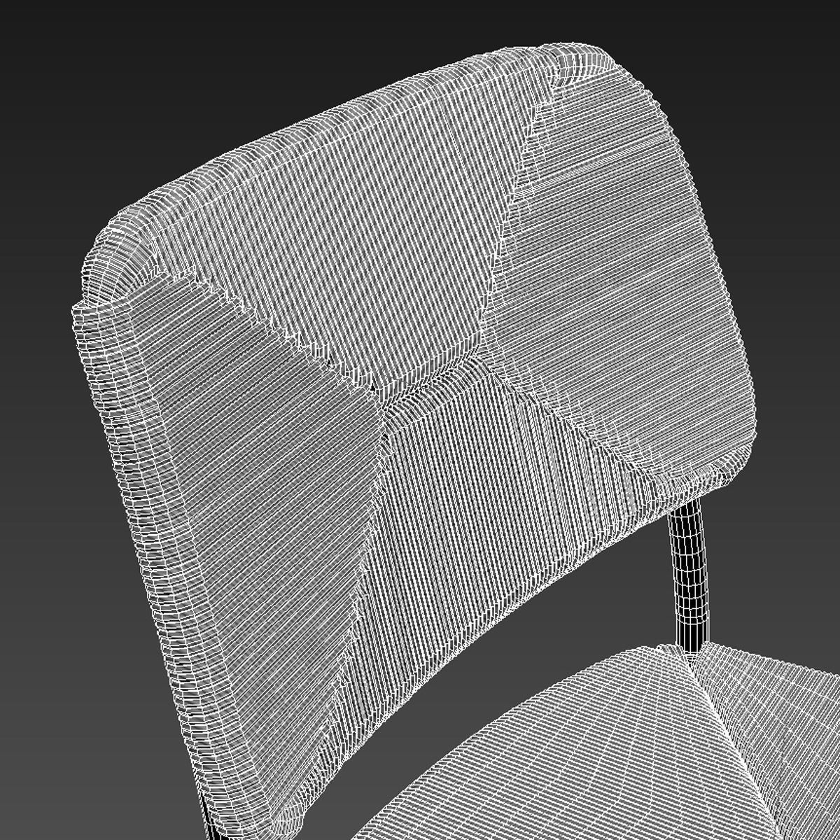 Flexform first steps black dining chair  3D model_6