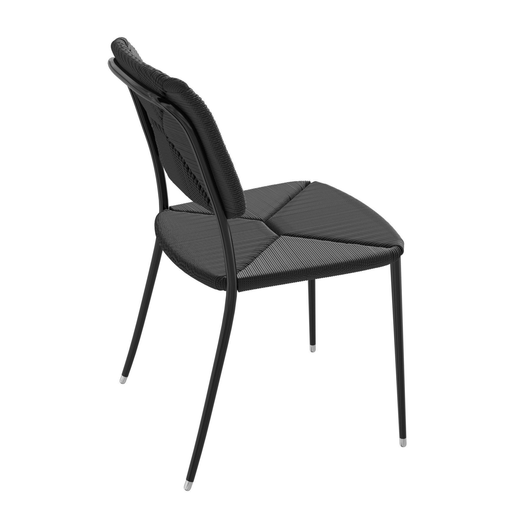 Flexform first steps black dining chair  3D model_3