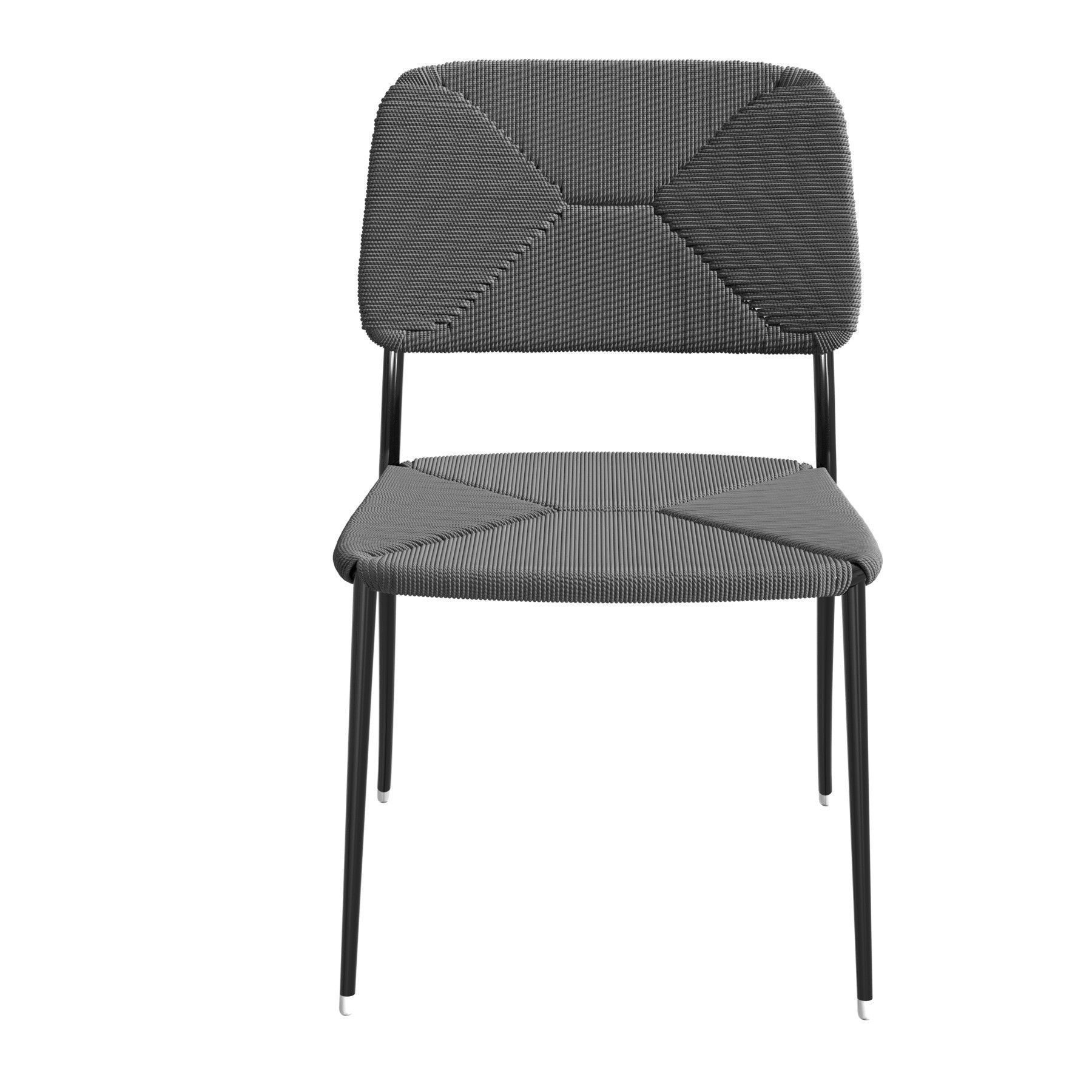 Flexform first steps black dining chair  3D model_2