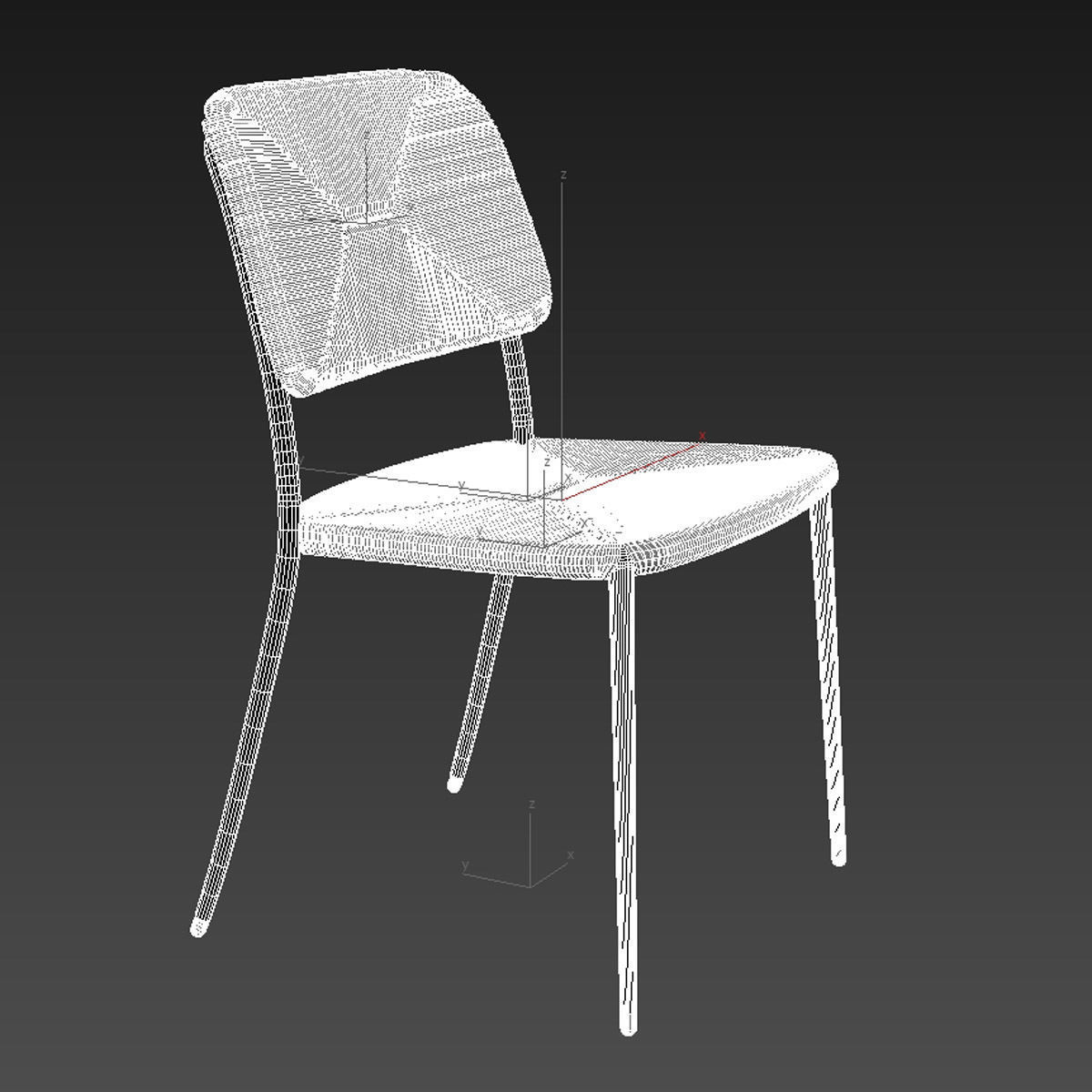 Flexform first steps black dining chair  3D model_7