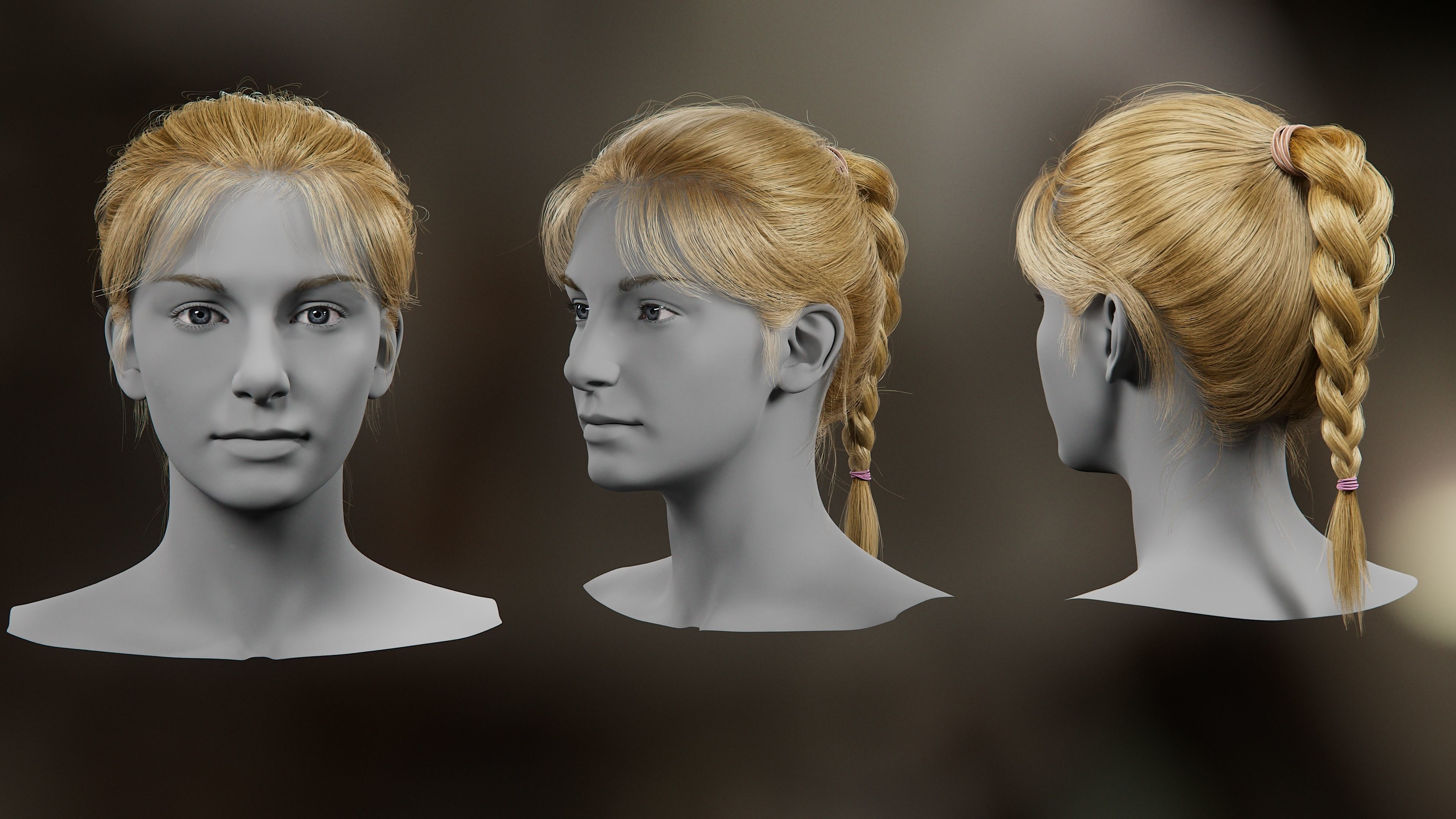 5 Hair Card VFX Grace 3D model_20