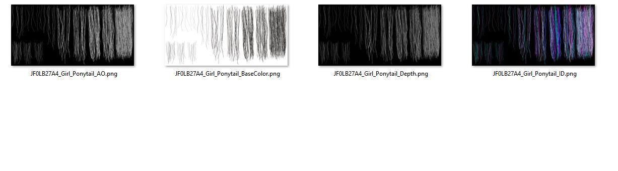 5 Hair Card VFX Grace 3D model_33