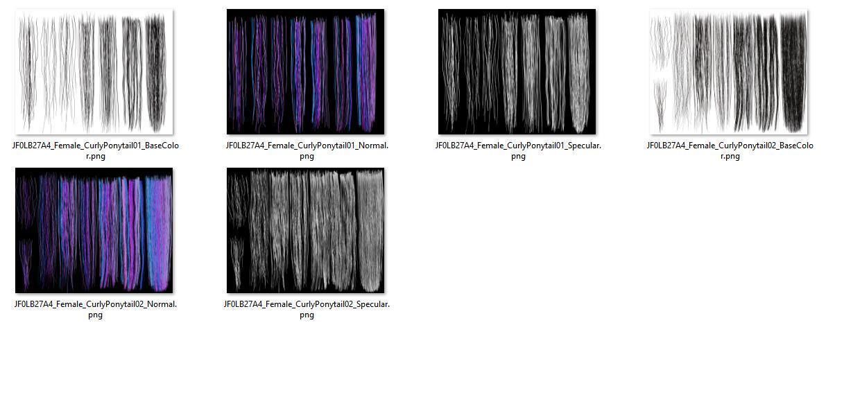 5 Hair Card VFX Grace 3D model_30