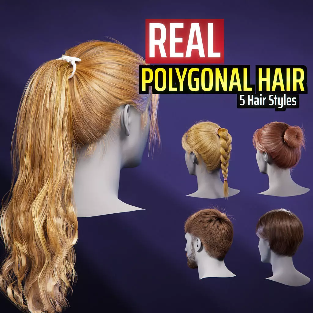 5 Hair Card VFX Grace 3D model_0