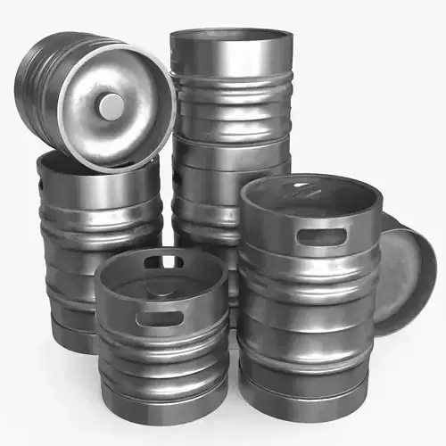 Beer Keg Low-poly 3D model