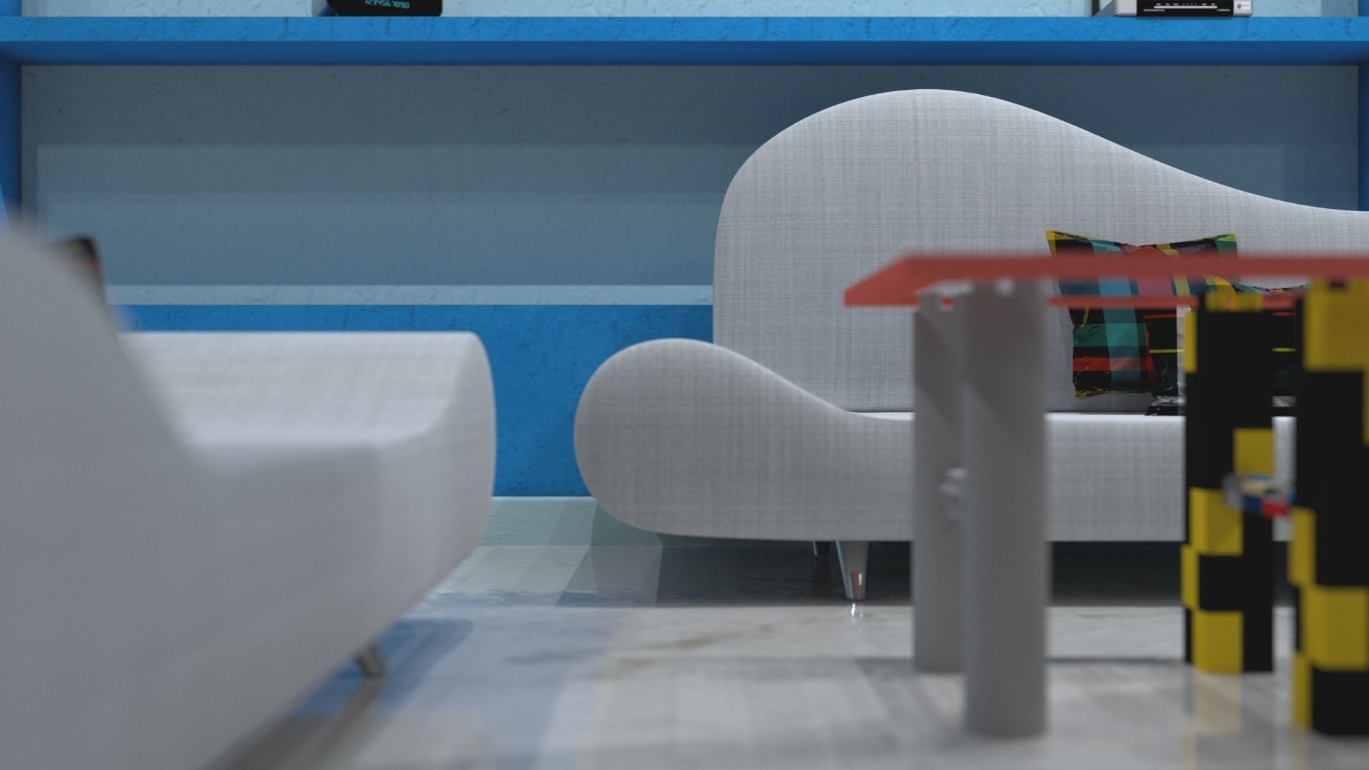Living Room Area 3D model_4