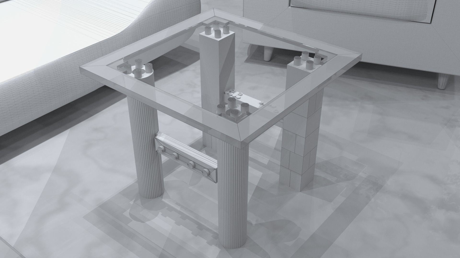 Living Room Area 3D model_9
