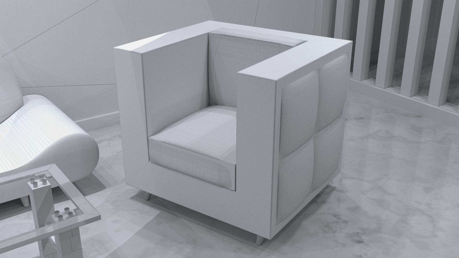 Living Room Area 3D model_8