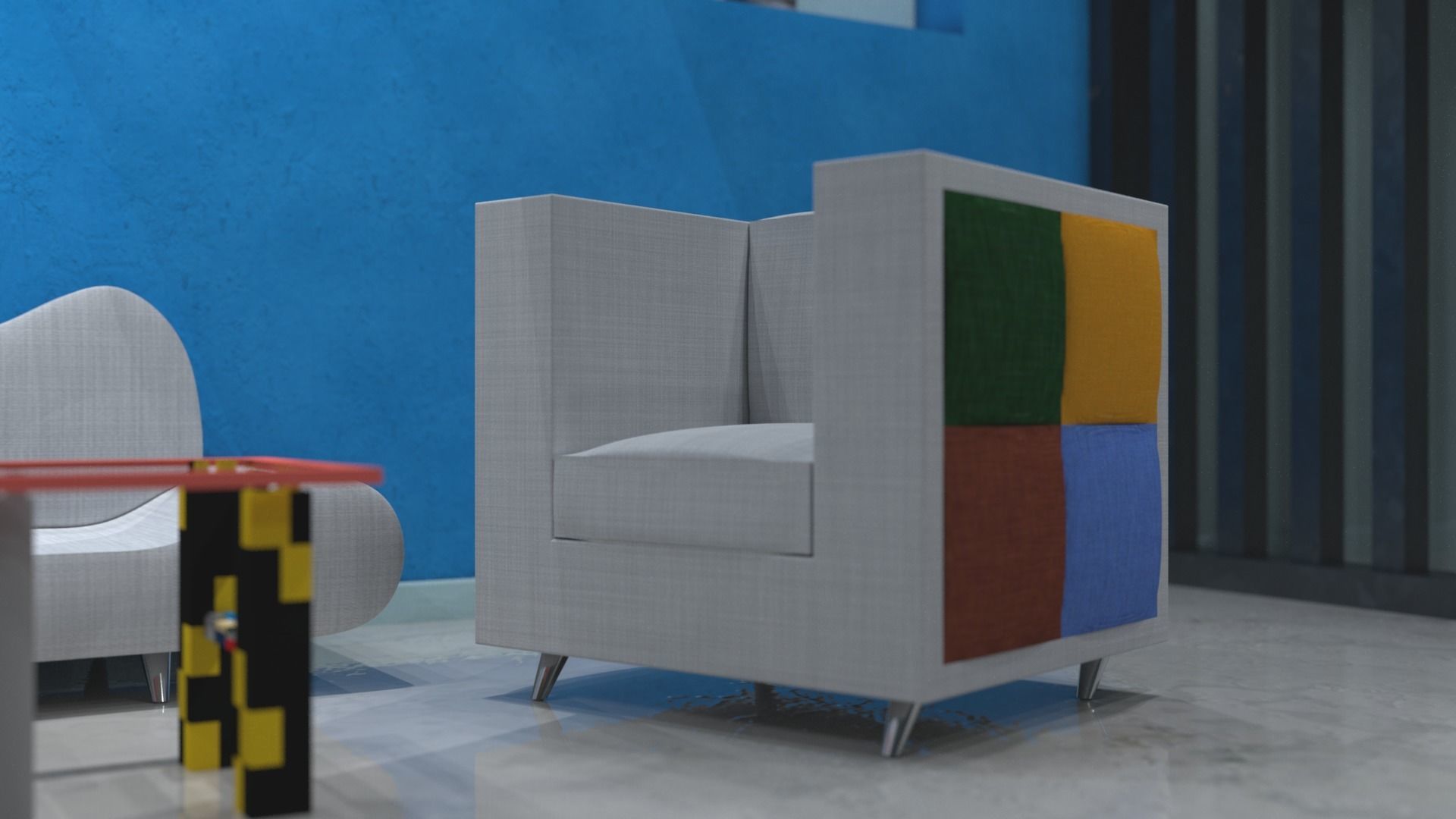 Living Room Area 3D model_6