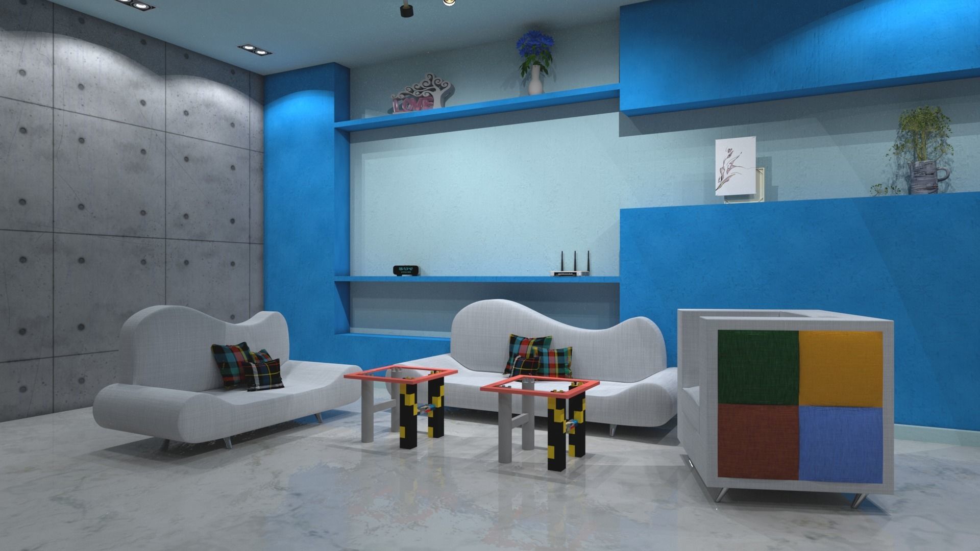 Living Room Area 3D model_1