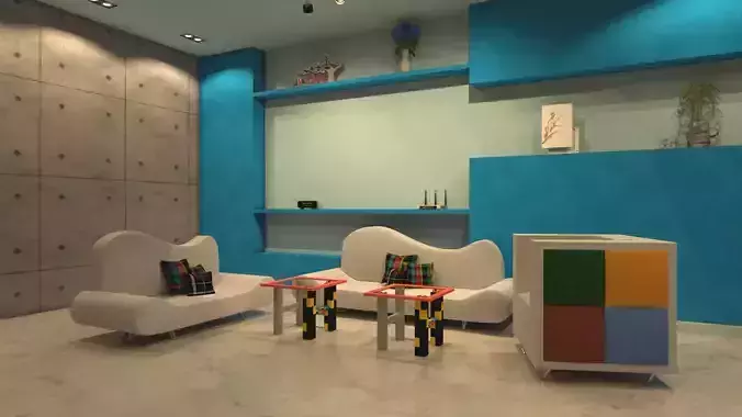 Living Room Area 3D model Living Room Area 3D model