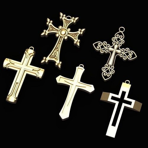 cross gold 3D print model