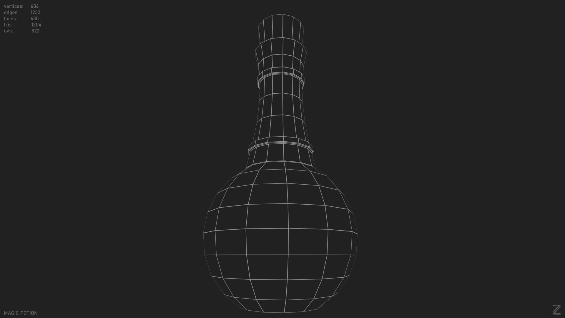 Magic potion Low-poly 3D model_14