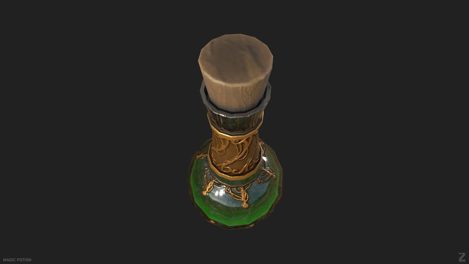 Magic potion Low-poly 3D model_5