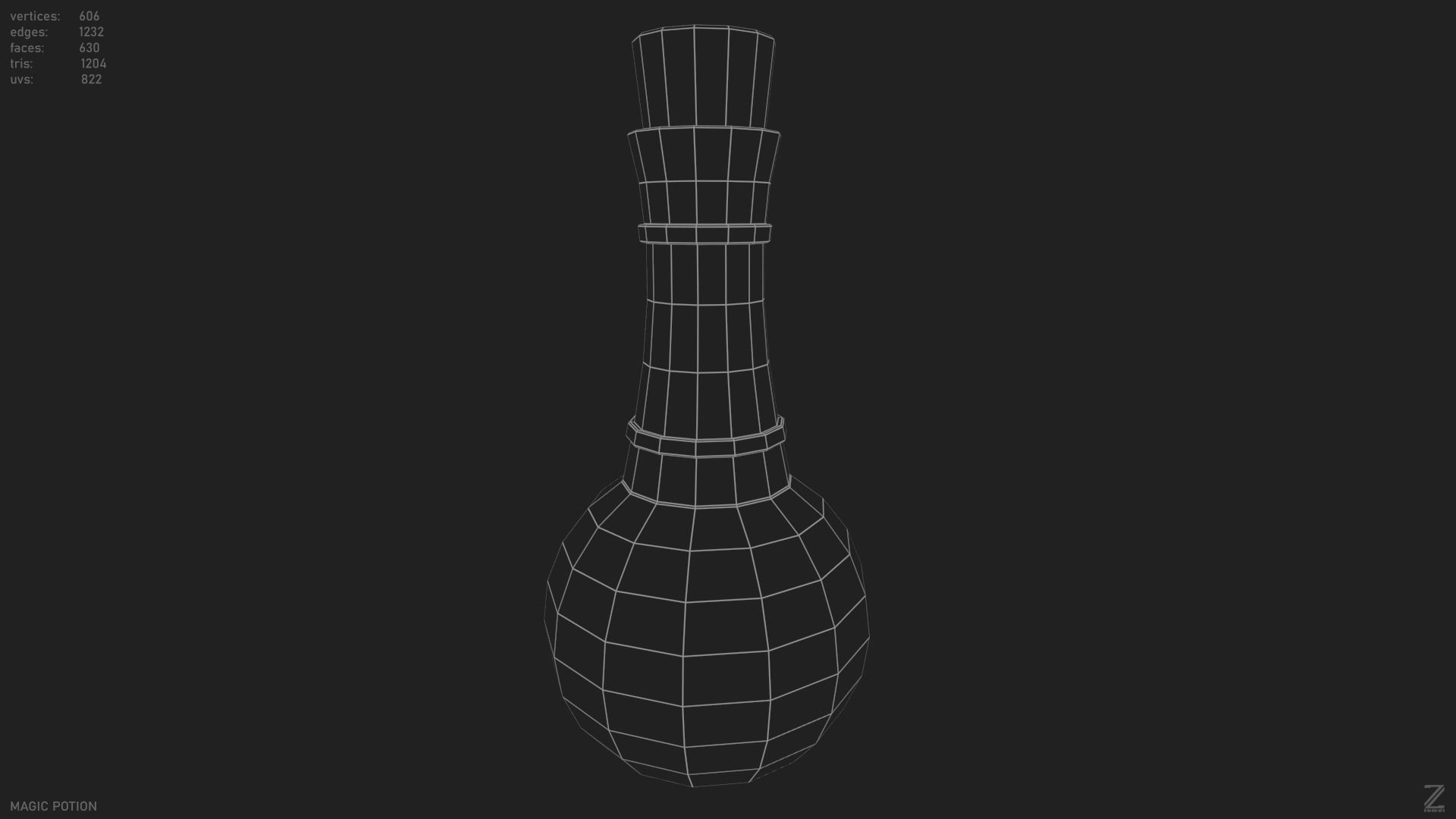 Magic potion Low-poly 3D model_9