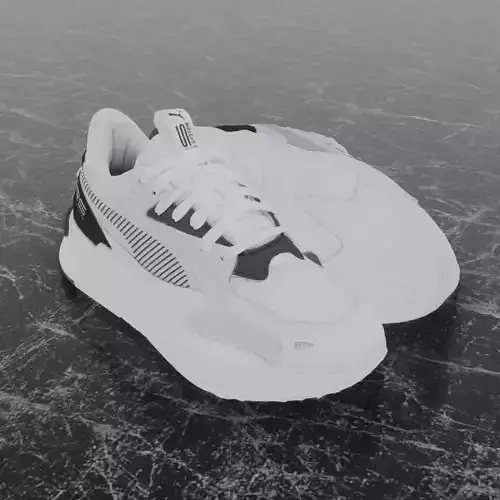 Puma 3D Shoes - White - Black - RS Series Low-poly 3D model